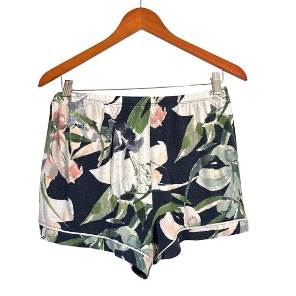 Stars Above Womens Floral Print Lounge Shorts Size M Navy & Pastel Colors Lightw - Picture 2 of 5